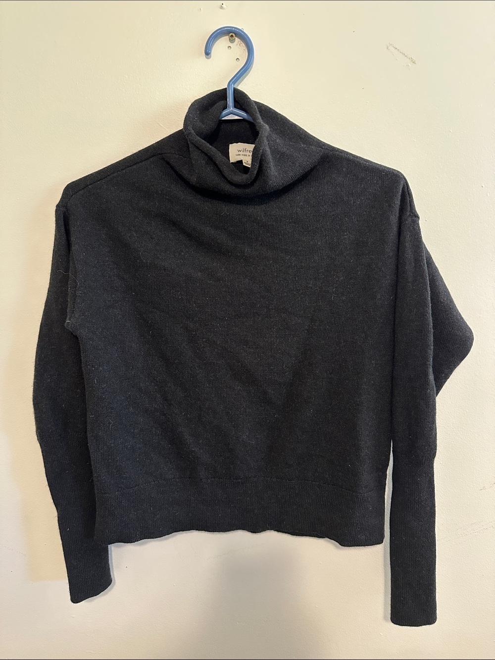 Wilfred Black Turtleneck Soft Wool Sweater